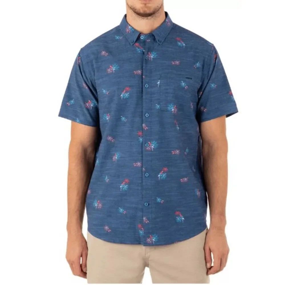Hurley Men's One and Only Stretch Print Short Sleeve Shirt S